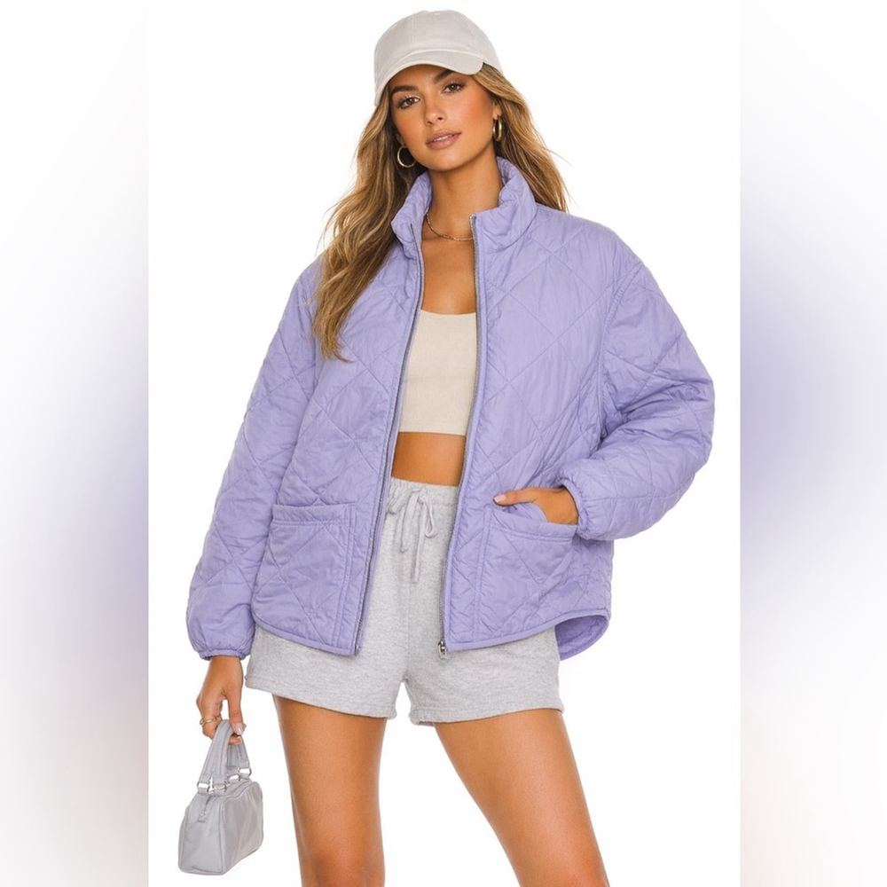 All In Motion Purple Quilted Lightweight Jacket Medium Oversized Relaxed Fit